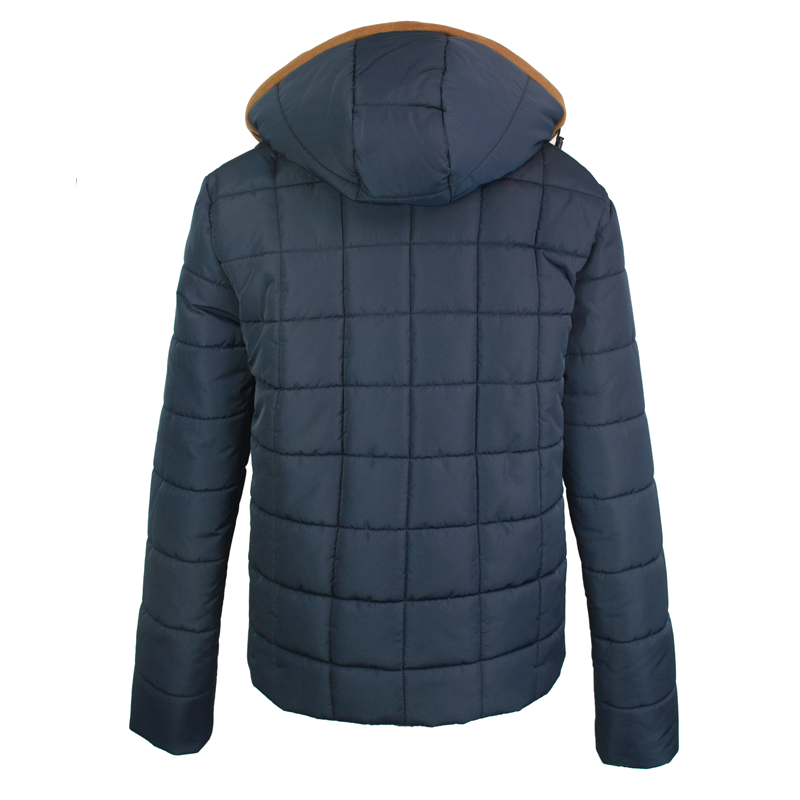 Color contrast windproof autumn customized quilting coat warmest winter jacket mens